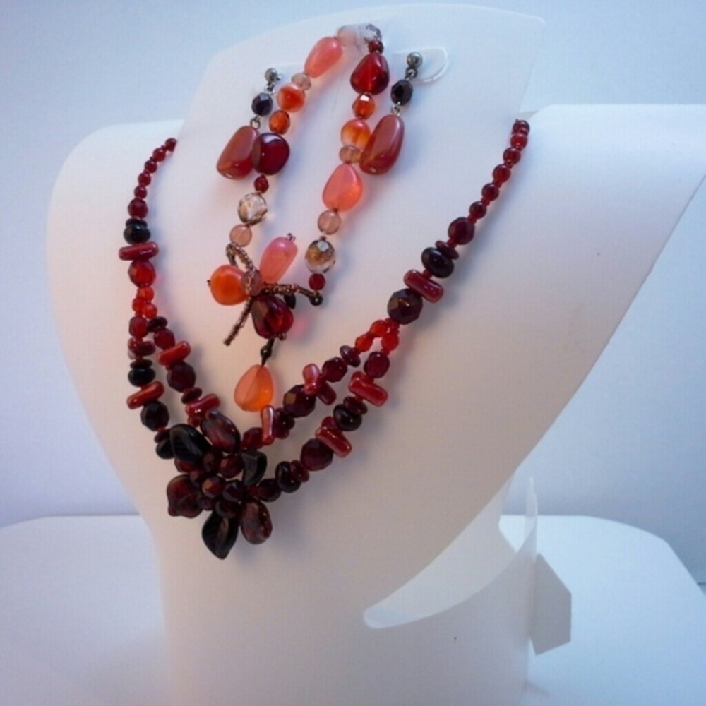 Bohemian Necklace Bracelet and Earrings Set - Picture 3 of 3